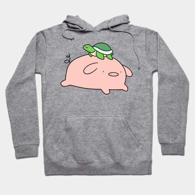 Pig and Tiny Turtle Hoodie by saradaboru